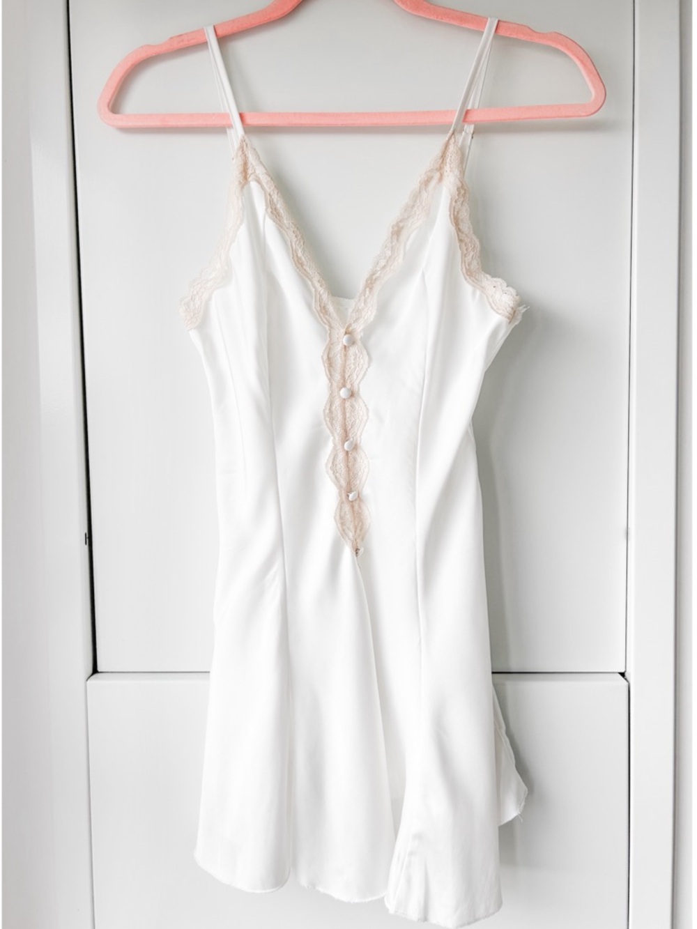 Cream satin babydoll nightie dress